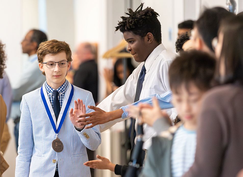 Children at an awards ceremony