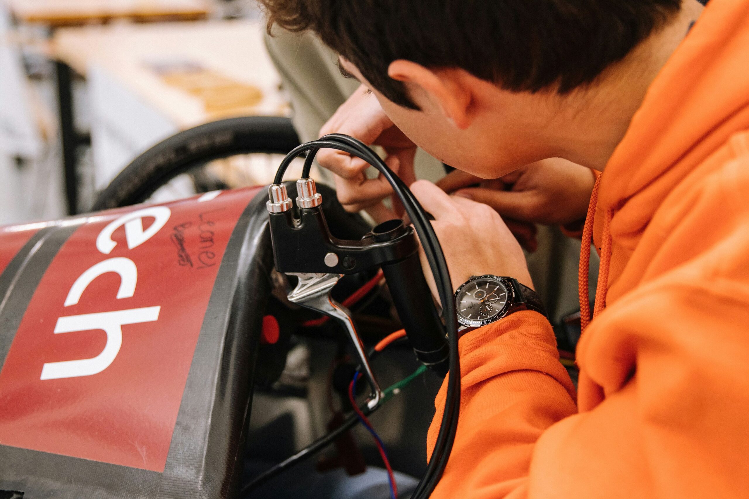 Person working on a vehicle