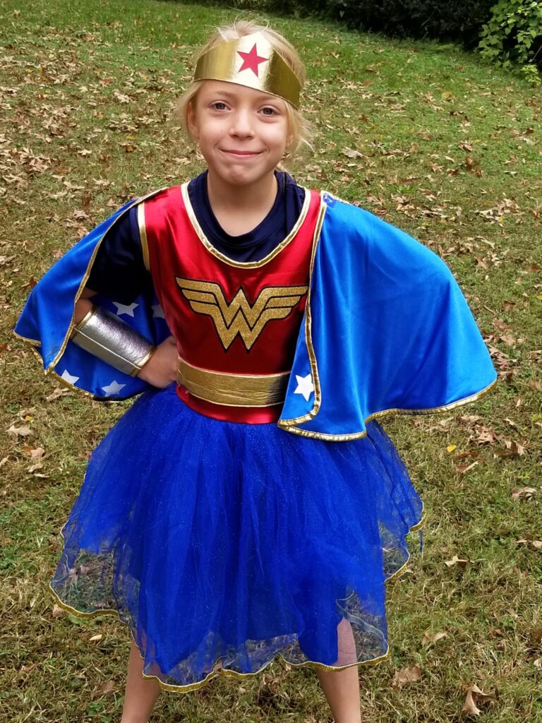 CCA student costumed as a superhero